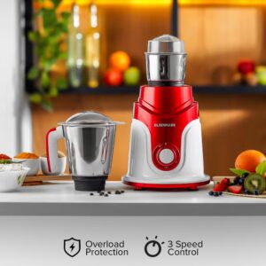 3 IN 1 Indian Mixer Grinder Juicer OMSB2427J, 750W Powerful Motor with Stainless Steel Jars and Blades, 3 Jars with 3 Speed Control Unbreakable Polycarbonate Jar Caps, Multicolour 0 L 750 W OMSB2427K Multicolour - Image 8