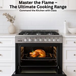 90x60 cm Stainless Steel Cooking Range | 5 Gas Burners with Triple Ring Burner | Full Gas Oven & Grill | Auto-Ignition | Durable Cast Iron Pan Supports | Family-Size Capacity – Model VC9060ESD - Image 5