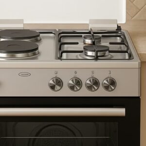 60x60 cm Stainless Steel Cooking Range | 2 Gas Burners + 2 Electric Hotplates | Electric Oven & Grill | Auto-Ignition | Made in Turkey | Durable Pan Supports – Model VC6622ESD - Image 3