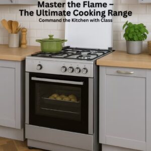 55x50 cm Stainless Steel Cooking Range | 3 Gas Burners + 1 Electric Hotplate | Electric Oven & Grill | Auto-Ignition | Compact Space-Saving Design | Made in Turkey – Model VC5531ESD - Image 3