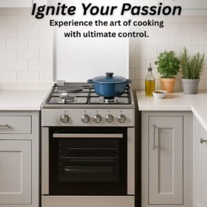 55x50 cm Stainless Steel Cooking Range | 3 Gas Burners + 1 Electric Hotplate | Electric Oven & Grill | Auto-Ignition | Compact Space-Saving Design | Made in Turkey – Model VC5531ESD - Image 5