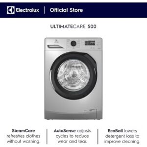 8KG Inverter Motor Front Load Washing Machine, 1200 RPM & 5 Star Energy Saving, 12 Programs, Low Noise, Steam Care, AutoSense,EWF8241SB5 1850 W EWF8241SB5 Silver - Image 3