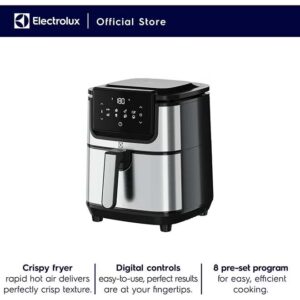 3.5L XL Digital Air Fryer With Rapid Hot Air Technology, 8 Preset Programs For Frying, Grilling, Broiling, Roasting, Baking, Toasting, Cooking, Auto-Off, Touch Control 5.4 L 2000 W E5AF1-710S Black - Image 6
