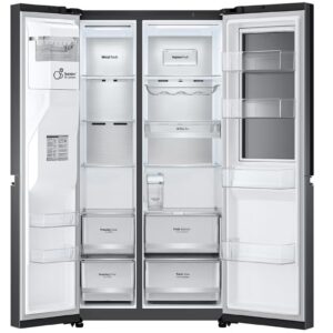 674 litre Gross /617 Litre Net Capacity Side By Side Refrigerator New Dispenser + UV Nano lighting Matte Black finishing Automatic Indoor Ice Maker GR-X267CQEW Matte Black - Image 3