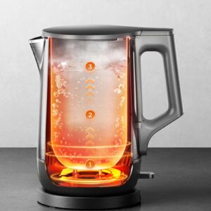 Stainless Steel Electric Kettle 1.7L, 1800W, Patented U-Shaped Rust Resistant Interior with 3-dimensional Fast Heating Technology, Surgical Grade Steel,2-Year Warranty 1.7 L 1800 W NC-USK501 Stainless Steel - Image 3