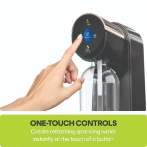 Fizzi Soda Maker, Fully Automated 3 Fizz Levels, Smart Lock System, 1L Carbonated Bottle, Sparkling Soda Maker,60L CO2 cylinder Not Included, 2 Year Warranty NC-FSM100 Black - Image 2