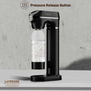 Carbonator Sparkling Water Maker with Pressure Release Gauge, Cordless Portable Sparkling Water Machine with 1000mL Capacity, Adjustable Carbonator Level Fizz Maker, CO2 Compatible Soda Maker - Image 3