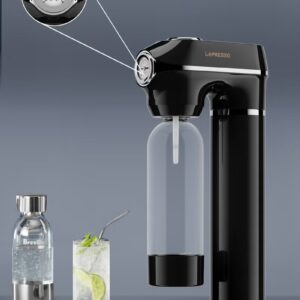 Carbonator Sparkling Water Maker with Pressure Release Gauge, Cordless Portable Sparkling Water Machine with 1000mL Capacity, Adjustable Carbonator Level Fizz Maker, CO2 Compatible Soda Maker - Image 8