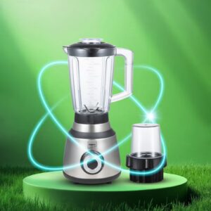 2 in 1 Powerful Blender - Powerful Copper Motor, 1.6L Unbreakable Blender Jar, 150g Grinding Jar, Ice-Crushing Blades, Stainless Steel Housing, 4 Speeds, Motor Overheat Protection 600 W BL3508 Black & Grey - Image 7