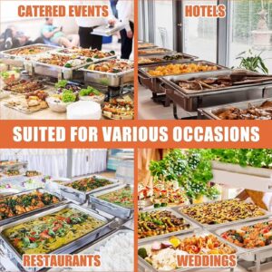 Electric Heating 8 QT Chafing Dish Set Adjustable 35°C~90°C, Stainless Steel Buffet Servers and Warmers with Roll Top & Temperature Control Display, Catering Food Warmer for Parties - Image 3