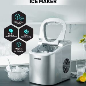 Portable Automatic Ice Maker 12Kg in 24hrs | Two Sizes Ice Cube | Auto Shut Off | Portable Ice Maker | Electric Ice Maker for Home/ Kitchen/ Office/ Bar/ Party 2.2 L 100 W GIM63015UK Silver - Image 6
