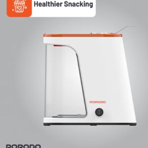 Popcorn Maker with Detachable Tank / Oil-Free Popcorn Machine / 1200W Power / Healthier Snack / Hot Air Popper Maker Machine / 60g Corn Kernel Capacity - White and Orange - Image 7