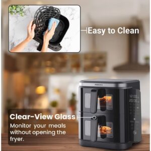 Double Stack Air Fryer 2800W, 11L Capacity with Folding Touch Panel & 12 Presets with Dishwasher Safe Basket– Family Size, Airfryer for Healthy Cooking, Diet Meals, Sport Meals - Image 8