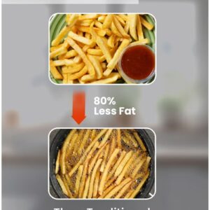 Double Stack Air Fryer 2800W, 11L Capacity with Folding Touch Panel & 12 Presets with Dishwasher Safe Basket– Family Size, Airfryer for Healthy Cooking, Diet Meals, Sport Meals - Image 9
