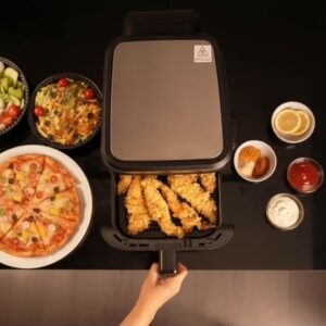 Double Stack Air Fryer 2800W, 11L Capacity with Folding Touch Panel & 12 Presets with Dishwasher Safe Basket– Family Size, Airfryer for Healthy Cooking, Diet Meals, Sport Meals - Image 13