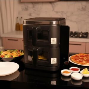 Double Stack Air Fryer 2800W, 11L Capacity with Folding Touch Panel & 12 Presets with Dishwasher Safe Basket– Family Size, Airfryer for Healthy Cooking, Diet Meals, Sport Meals - Image 14