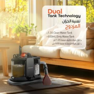 Carpet Cleaner with 11kPa Suction Power, Dual Water Tank Sofa Cleaner, Powerful Stain Remover Cleaning Machine, Spot Cleaner with Versatile Tools, 500W Deep Stain Cleaner for Home/Office/Car - Image 3