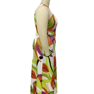 Casual Elegant Vacation Minimalist Mix & Match Print Spaghetti Strap Dress - Image 5