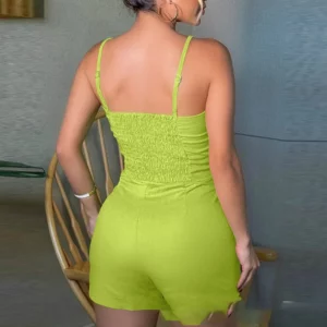Ladies 2025 Button Strap Vest Tops&Pockets Pants Commuter Solid Color 2Pcs Office Slim Suit 2025 Elegant Bodycon Women's Outfit - Image 3