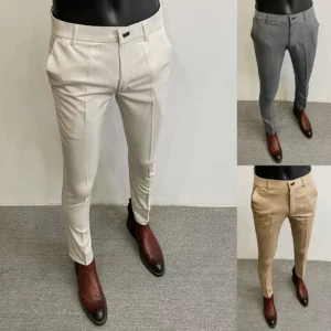 Men Suit Pants Formal Trousers Stretch Slim Pantalone Hombre Calça Masculina Solid Color Casual Dress Pants Fashion Men Clothing - Image 2