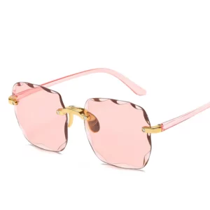 3PCS Square Rimless Sunglasses Women Luxury Brand Designer Summer Red Glasses Fashion Sun glasses For Men UV400 Shades Oculos - Image 6