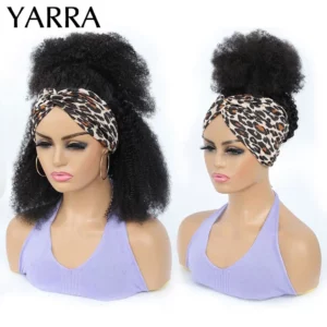 Afro Kinky Curly Human Hair Headband Wig For Black Women 180% Density Brazilian Remy Full Machine Made 100% Human Hair YARRA - Image 6