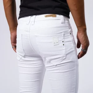 Men's White Casual Jeans New Denim Pants Comfortable Fashion Stretch Slim Fit Straight Trousers Male Clothing Streetwear - Image 1