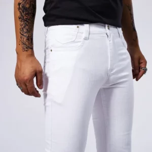 Men's White Casual Jeans New Denim Pants Comfortable Fashion Stretch Slim Fit Straight Trousers Male Clothing Streetwear - Image 2