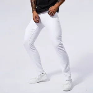 Men's White Casual Jeans New Denim Pants Comfortable Fashion Stretch Slim Fit Straight Trousers Male Clothing Streetwear - Image 4