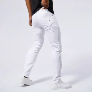 Men's White Casual Jeans New Denim Pants Comfortable Fashion Stretch Slim Fit Straight Trousers Male Clothing Streetwear - Image 6