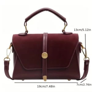 Elegant Faux Handbag with Adjustable Strap Golden-Tone Hardware and Flap Closure - Trendy Commuting Hobo Crossbody Bag for Women - Image 3