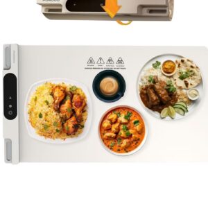 Warming Mat for Food, Electric Warming Tray with 3 Temperature Settings, Rollable & Portable Silicone, Mat Full Surface Heating, for Parties, Gatherings, Everyday Use (White) - Image 2