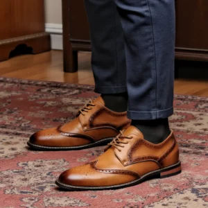 Size 7~13 Brogue Dress Shoes Man Wedding Leather Social Shoe Male - Image 3