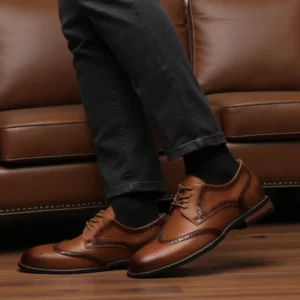 Size 7~13 Brogue Dress Shoes Man Wedding Leather Social Shoe Male - Image 5