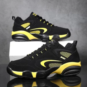 Plus Size Men's Trendy Colour Block Sneakers, Comfy Non Slip Lace Up Casual Durable Shoes For Men's Outdoor Activities - Image 2