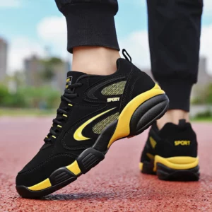 Plus Size Men's Trendy Colour Block Sneakers, Comfy Non Slip Lace Up Casual Durable Shoes For Men's Outdoor Activities - Image 3
