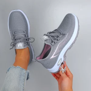 Spring and Autumn New Women's Casual Lace-Up Sneakers, Comfortable, Breathable, Lightweight and Wear-Resistant Sports and Casual Shoes - Image 2