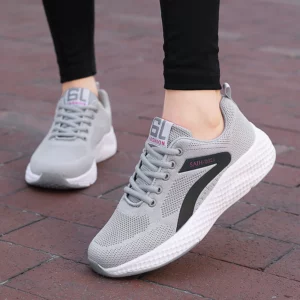 Women's Sports Shoes Comfortable Running Shoes Flying Knit Versatile Lace-Up Casual Shoes For Women Breathable And Fashionable - Image 2