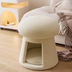 Velvet Vanity Stool & Ottoman - Luxury Dressing Chair for Bedroom/Closet, Cushioned Manicure Seat, Girls Bedroom Decor - Image 2