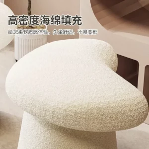 Velvet Vanity Stool & Ottoman - Luxury Dressing Chair for Bedroom/Closet, Cushioned Manicure Seat, Girls Bedroom Decor - Image 3