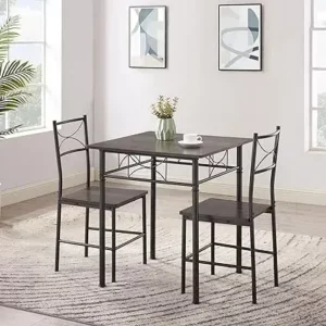 y 3 Pieces Dining Set for 2 Small Kitchen Breakfast Table Set Space Saving Wooden Chairs and Table Set - Image 6