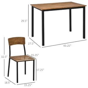 Cross-border Simple Solid Wood Dining Table And Chair Combination Household Square Kitchen Dining Table Set Physical Restaurant - Image 3