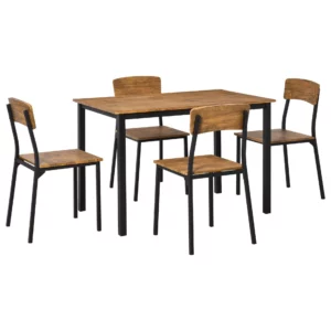 Cross-border Simple Solid Wood Dining Table And Chair Combination Household Square Kitchen Dining Table Set Physical Restaurant - Image 4