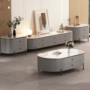 Simple Nordic Coffee Tables Storage White Oval Design Living Room Side Table Small Modern Floor Mesa De Centro Bedroom Furniture - Image 5