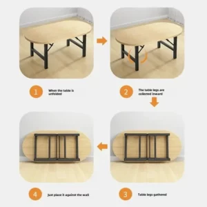 Household Small Apartment Coffee Table Folding Table Small Simple Dining Table Outdoor Portable Long - Image 5