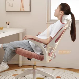 New Pink Breathable Comfortable Mesh Office Chair Latex Cushion Spine Protection Design Student Multifunctional Computer Chair - Image 2