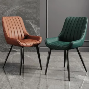 Modern Minimalist Backrest Dining Chairs Nordic Home Restaurant Chairs Dining Room Furniture Light Luxury Leather Dressing Chair - Image 3