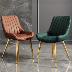 Modern Minimalist Backrest Dining Chairs Nordic Home Restaurant Chairs Dining Room Furniture Light Luxury Leather Dressing Chair - Image 4