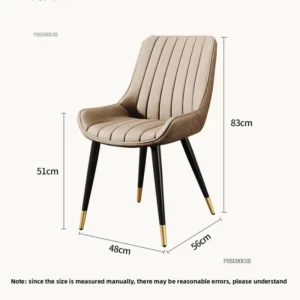 Modern Minimalist Backrest Dining Chairs Nordic Home Restaurant Chairs Dining Room Furniture Light Luxury Leather Dressing Chair - Image 5