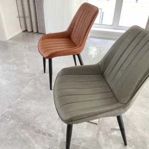 Modern Minimalist Backrest Dining Chairs Nordic Home Restaurant Chairs Dining Room Furniture Light Luxury Leather Dressing Chair - Image 6
